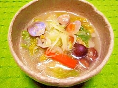 アサリと白菜の春雨スープ